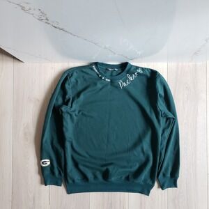 Packers Sweatshirt Medium Vango Green Bay Distressed Crewneck